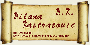 Milana Kastratović vizit kartica